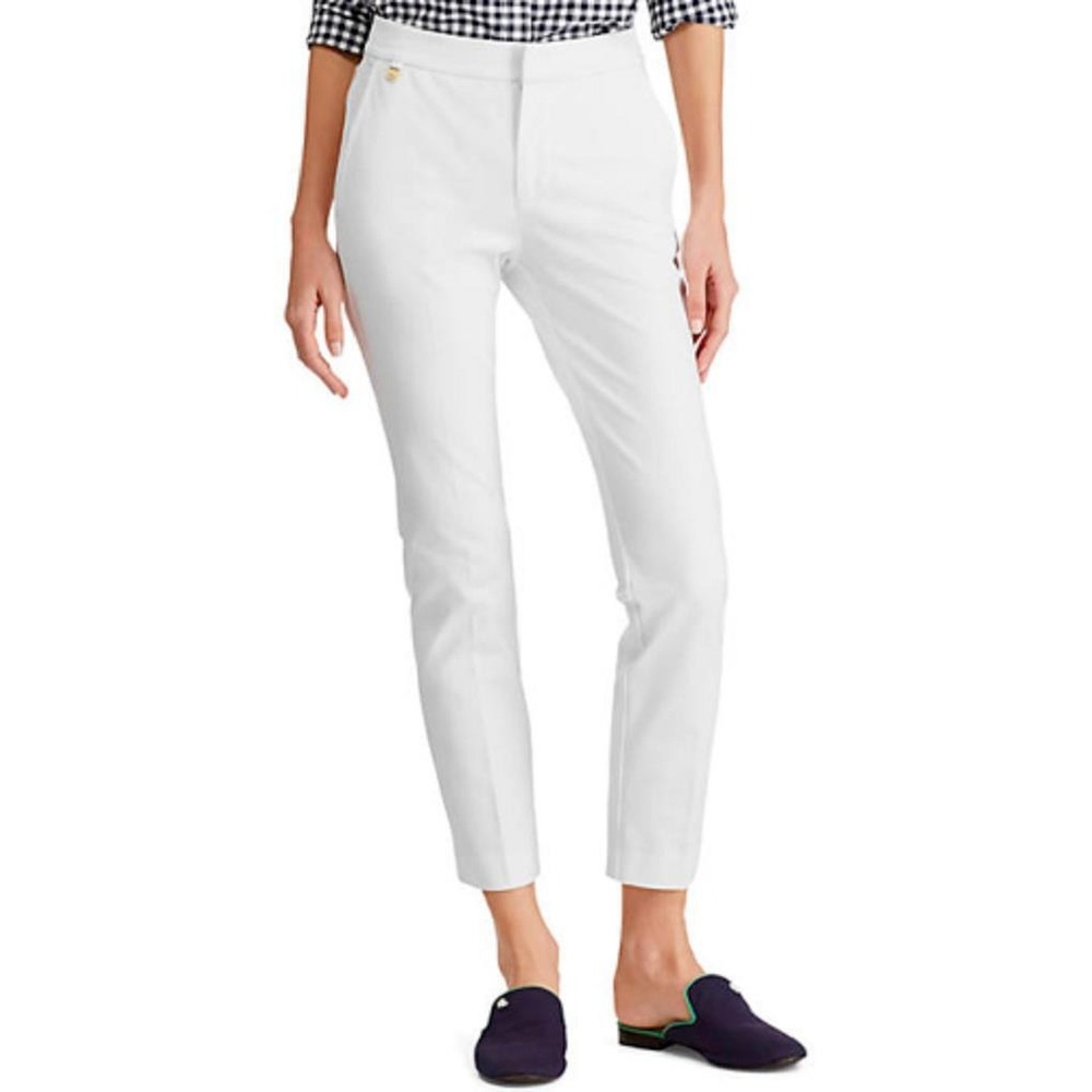 Lauren‎ Ralph Lauren Cotton Twill Skinny Crop Pants White Size 12